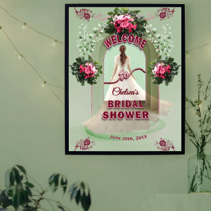 Poster Sage Eucalyptus Bourgogne Floral Mariage de Bienve