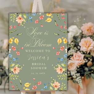 Poster Sage Fleur d'Amour Panneau de Bienvenue pour la Ba