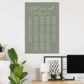Poster Sage Green 18 Tables Trouvez Votre Siège Graphique (Bureau à domicile)