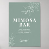 Poster Sage Green Bar Mariage Mimosa (Devant)