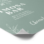 Poster Sage Green Bar Mariage Mimosa (Coin)