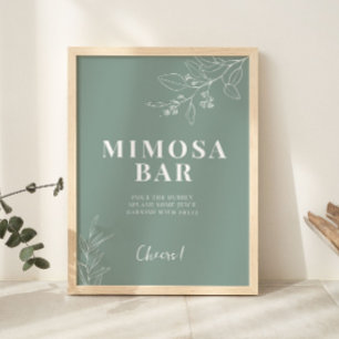 Poster Sage Green Bar Mariage Mimosa