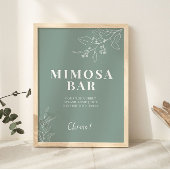Poster Sage Green Bar Mariage Mimosa