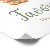 Poster Sage Green Bear Balloon Baby shower Faveurs (Coin)