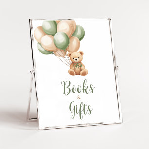 Poster Sage Green Bear Ballotte Livres et Cadeaux