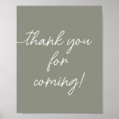 Poster Sage Green Boho Merci minimaliste pour venir (Devant)