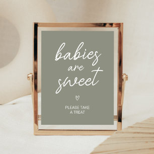 Poster Sage Green Boho minimaliste Les bébés sont doux