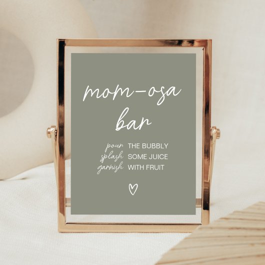 Poster Sage Green Boho Minimaliste Maman Osa Bar