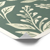 Poster Sage Green Botanical Leaf Pattern Wall Art (Coin)