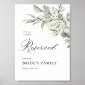 Poster Sage Green Botanical Reserved Seating Sign 5x7 (Devant)