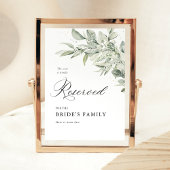 Poster Sage Green Botanical Reserved Seating Sign 5x7