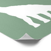 Poster Sage Green Brontosaurus Dinosaur Nursery Wall Art (Coin)