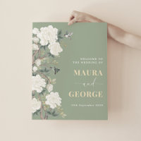 Sage Green Chinoiserie Floral Mariage Bienvenue