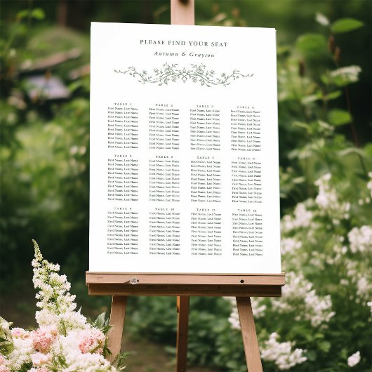 Poster Sage Green Classy Français Victorien Mariage Siège