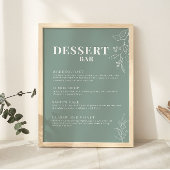 Poster Sage Green Dessert Bar Mariage Sign