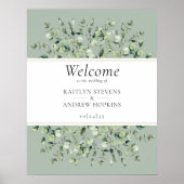 Poster Sage Green Eucalyptus Wedding Welcome  (Devant)