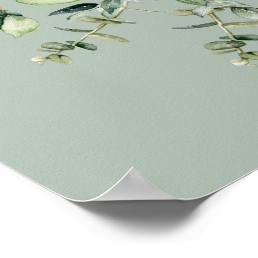Poster Sage Green Eucalyptus Wedding Welcome  (Coin)