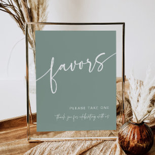 Poster Sage Green Faveur Signer Moderne Minimaliste Douch