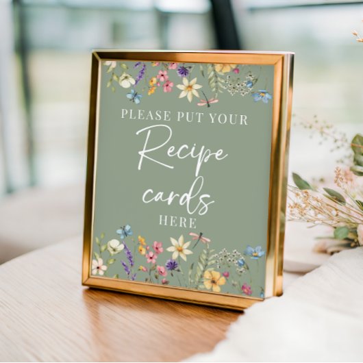 Poster Sage Green Fête des mariées Fleur sauvage Recette