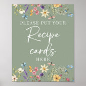 Poster Sage Green Fête des mariées Fleur sauvage Recette (Devant)