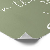 Poster Sage Green Fleurs Boho Devinez Combien De Baisers  (Coin)