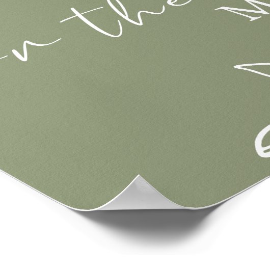 Poster Sage Green Fleurs Boho Devinez Combien De Baisers  (Coin)