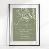 Poster Sage Green Fleurs Boho Placer Une Bague Sur Le Jeu