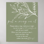 Poster Sage Green Fleurs Boho Placer Une Bague Sur Le Jeu (Devant)