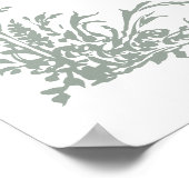 Poster Sage Green Floral Arch Garden Wedding Welcome  (Coin)