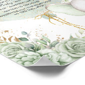 Poster Sage Green Floral Elephant Ne pas dire Baby Game (Coin)