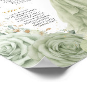 Poster Sage Green Floral Princess and Frog Seating Chart (Coin)