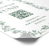 Poster Sage Green Fonds de lune de miel florale de l'époq (Coin)