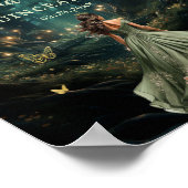 Poster Sage Green Forêt Enchantée Quinceañera Bienvenue (Coin)