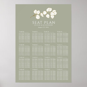 Poster Sage Green Gold Eucalyptus Feuilles Sièges graphiq
