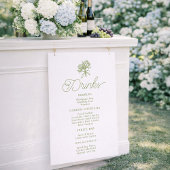 Poster Sage Green Hydrangea Drinks Menu Sign