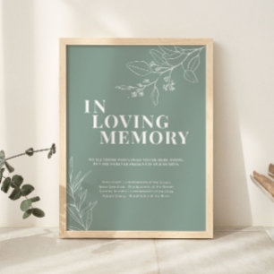 Poster Sage Green In Love Memory Mariage Sign