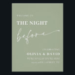 Poster Sage Green La Nuit Avant Le Dîner De La Répétition<br><div class="desc">Signe du dîner de la veille de la répétition</div>