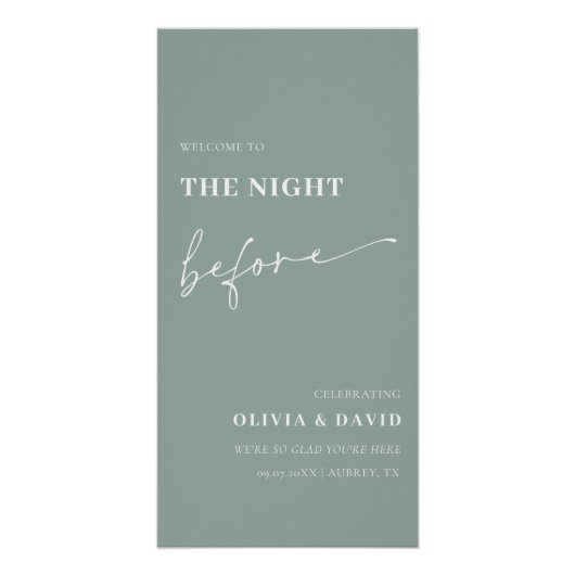 Poster Sage Green La Nuit Avant Le Dîner De La Répétition (Devant)