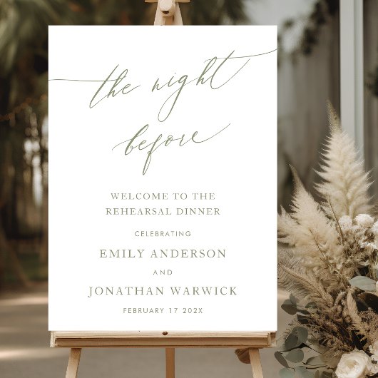 Poster Sage Green LA NUIT AVANT Le Dîner De Répétition