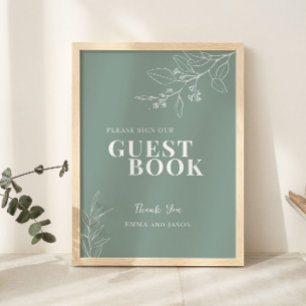 Poster Sage Green Livre d'Invitation Mariage