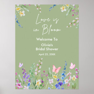 Poster Sage Green Love is in Bloom Enterrement de Vie de