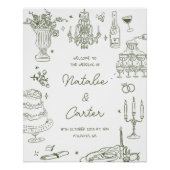 Poster Sage Green Main tiré Mariage Whimsical (Devant)