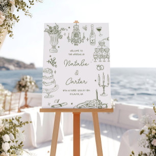 Poster Sage Green Main tiré Mariage Whimsical