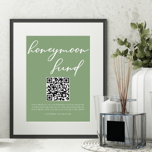 Poster Sage Green Mariage Honmoon Fund QR Code