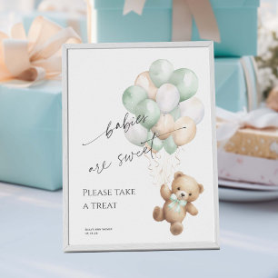 Poster Sage Green Modern Bearly wait Prenez plaisir