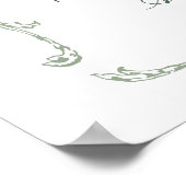 Poster Sage Green Modern Classic French Wedding Timeline (Coin)