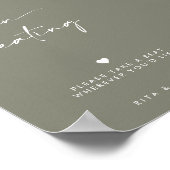 Poster Sage Green Modern Open Sein Mariage Signal (Coin)