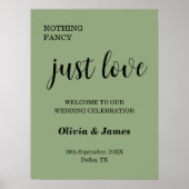 Poster Sage Green Nothing Fancy Just Love Wedding Welcome (Devant)