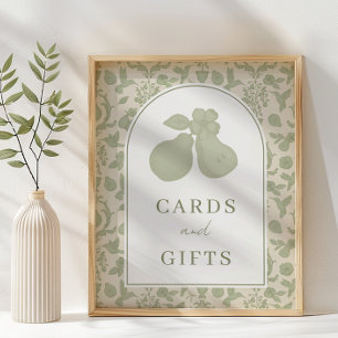 Poster Sage Green Perfect Pear Fête des mariées Cartes &