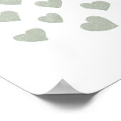Poster Sage Green Petits Coeurs (Coin)